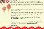 Luaviettech.vn thông báo lịch nghỉ Tết Nguyên Đán Nhâm Dần 2022