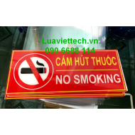 Bảng cảnh báo Cấm hút thuốc - chất liệu mica, có kèm keo dính chịu lực